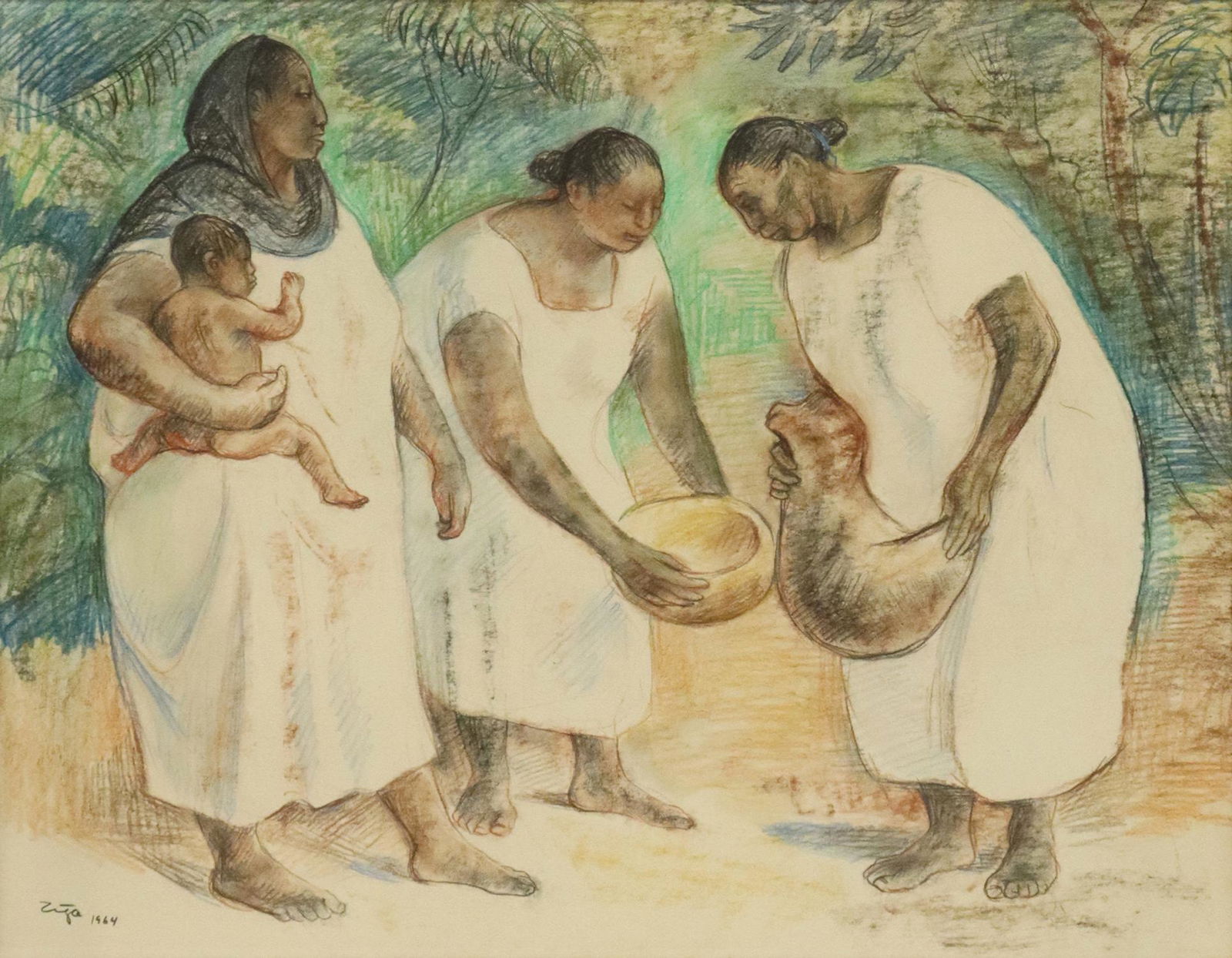 FRANCISCO ZUNIGA (D.1998) 'MUJERES DE YUCATAN' (1 of 5)