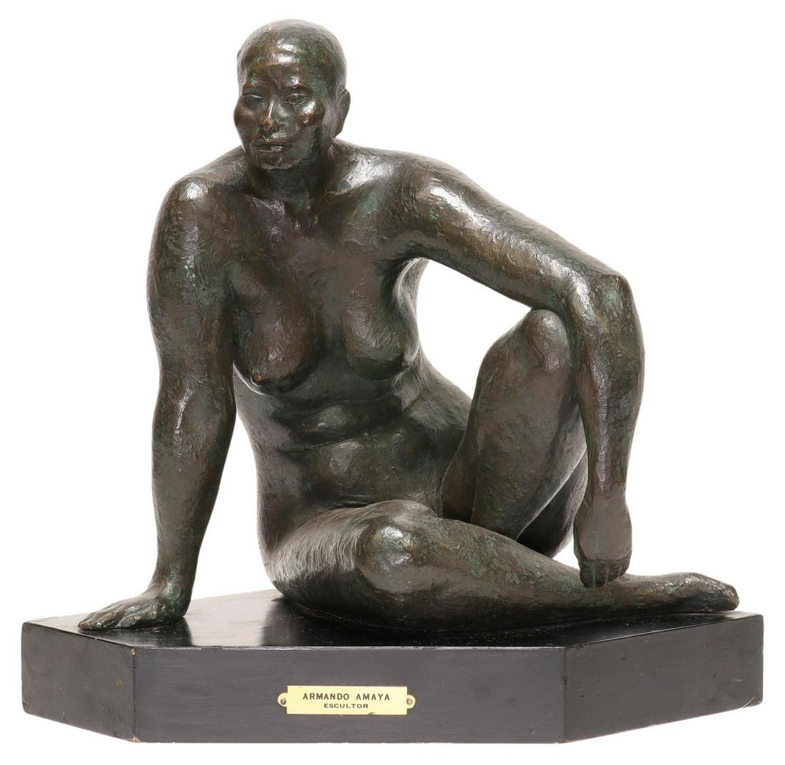 ARMANDO AMAYA (B.1935) PATINATED BRONZE SCULPTURE (1 of 8)