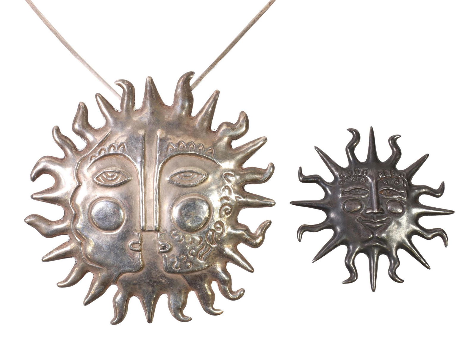(2) EMAUS TALLERES STERLING SUN FACE JEWELRY (1 of 7)