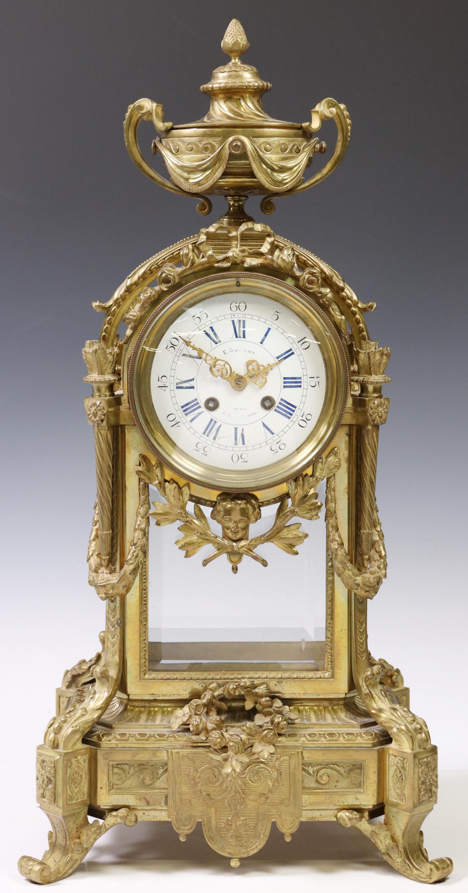 FRENCH RENAISSANCE REVIVAL BRONZE MANTEL CLOCK (1 of 6)