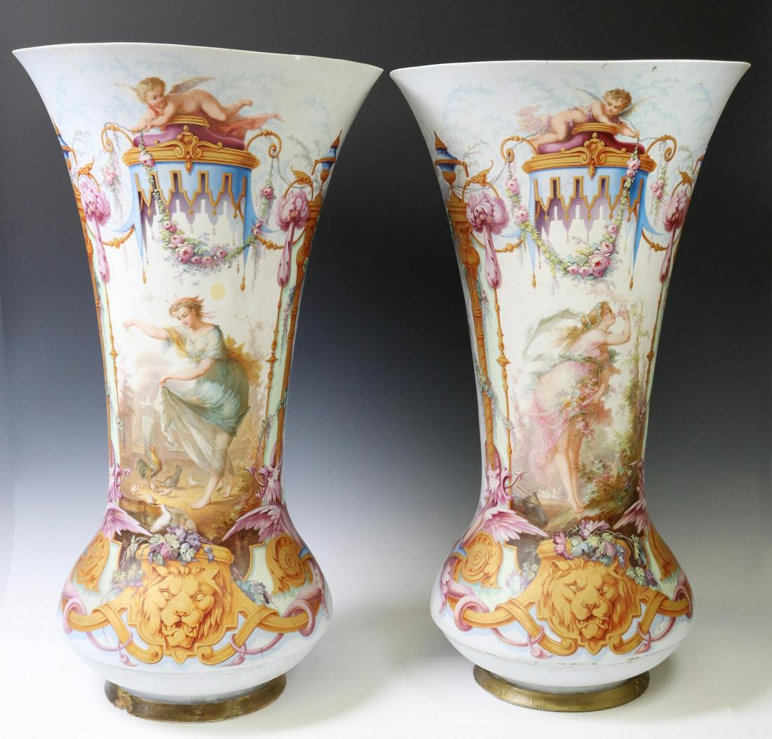 (2) FRENCH JEAN GILLE PORCELAIN EXHIBITION VASES (1 of 5)