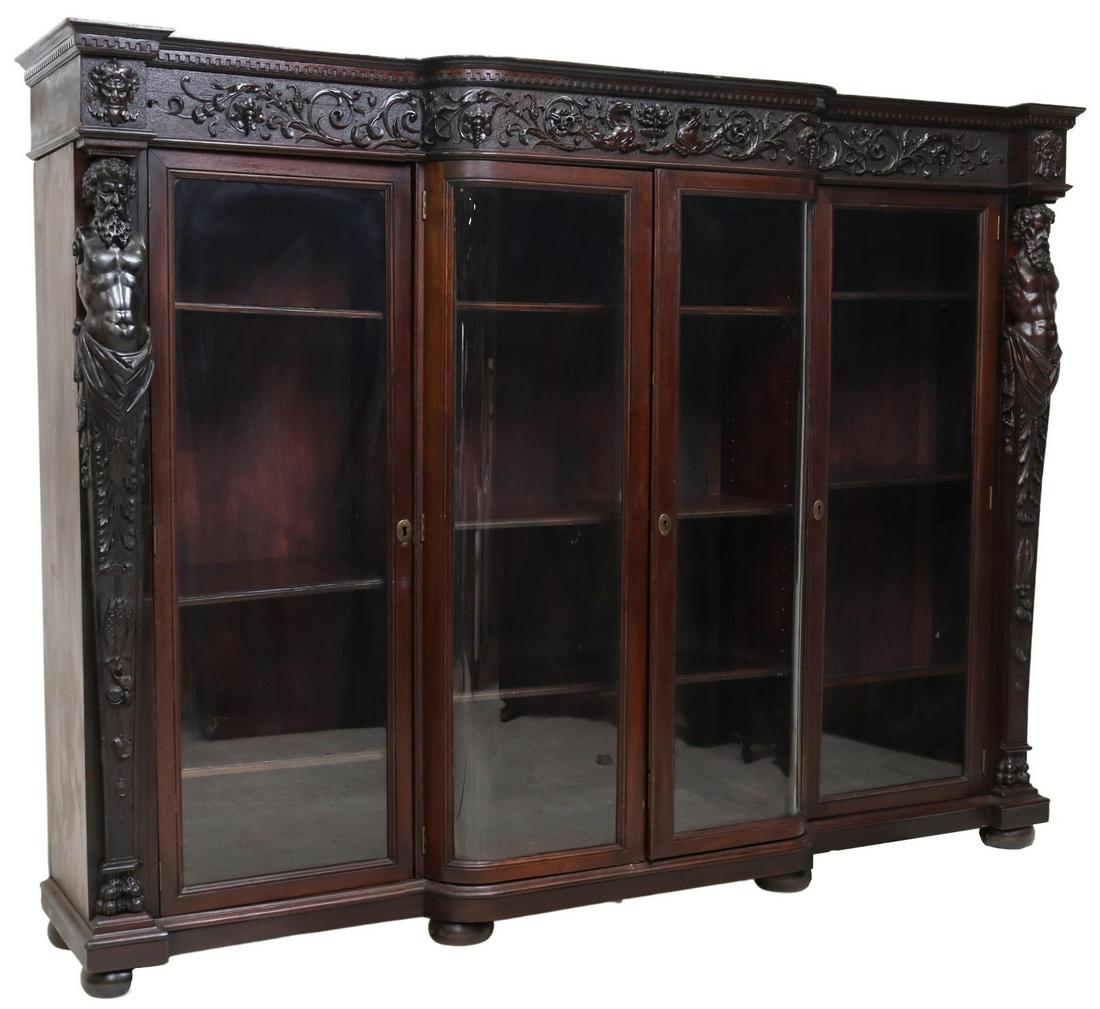 R.J. HORNER (ATTRIB) MAHOGANY ATLAS BOOKCASE (1 of 6)