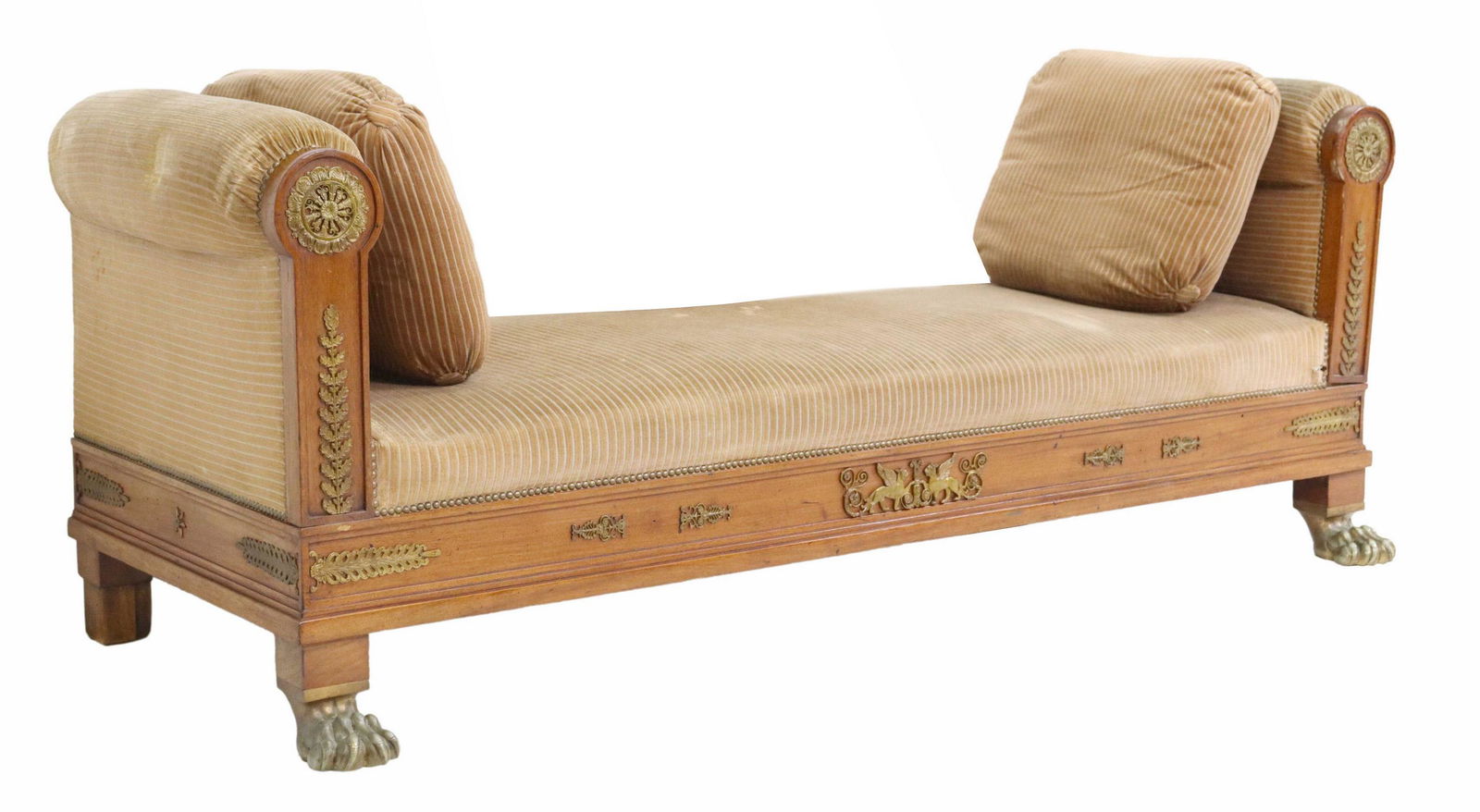 FRENCH EMPIRE STYLE MAHOGANY CHAISE DAYBED (1 of 3)