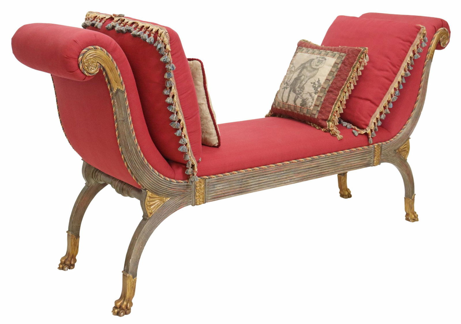 EMPIRE STYLE UPHOLSTERED RECAMIER/ CHAISE (1 of 4)
