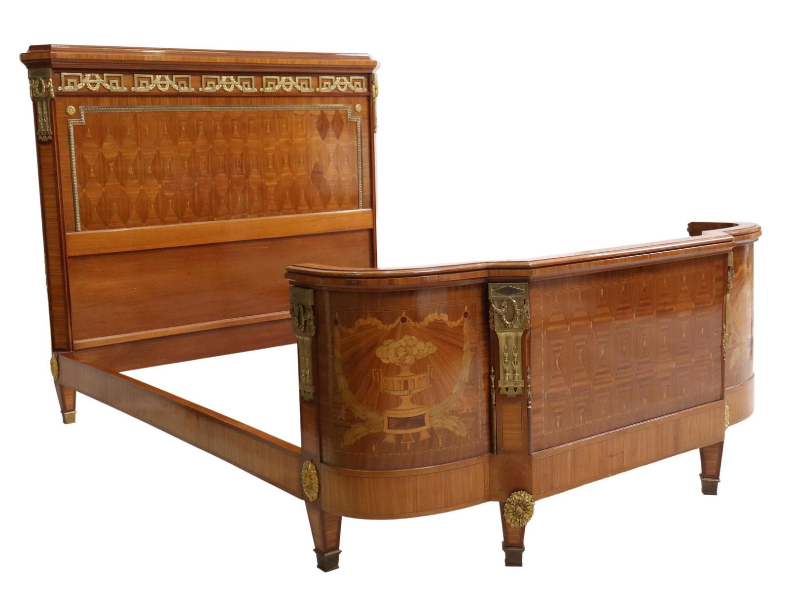 FRENCH LOUIS XVI STYLE ORMOLU-MOUNTED QUEEN BED (1 of 3)