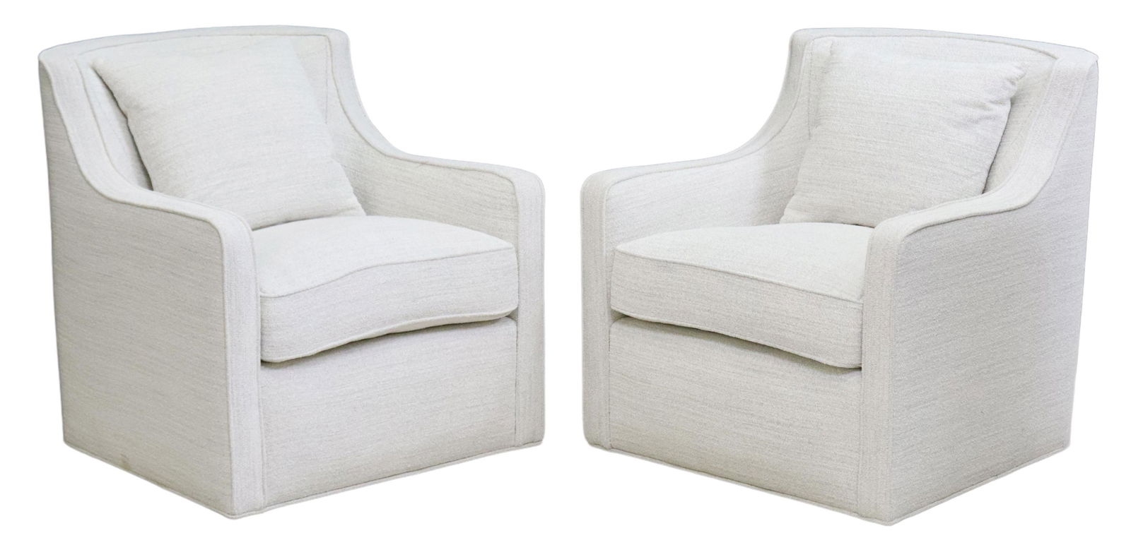 (2) CONTEMPORARY UPHOLSTERED SWIVEL CHAIRS (1 of 3)