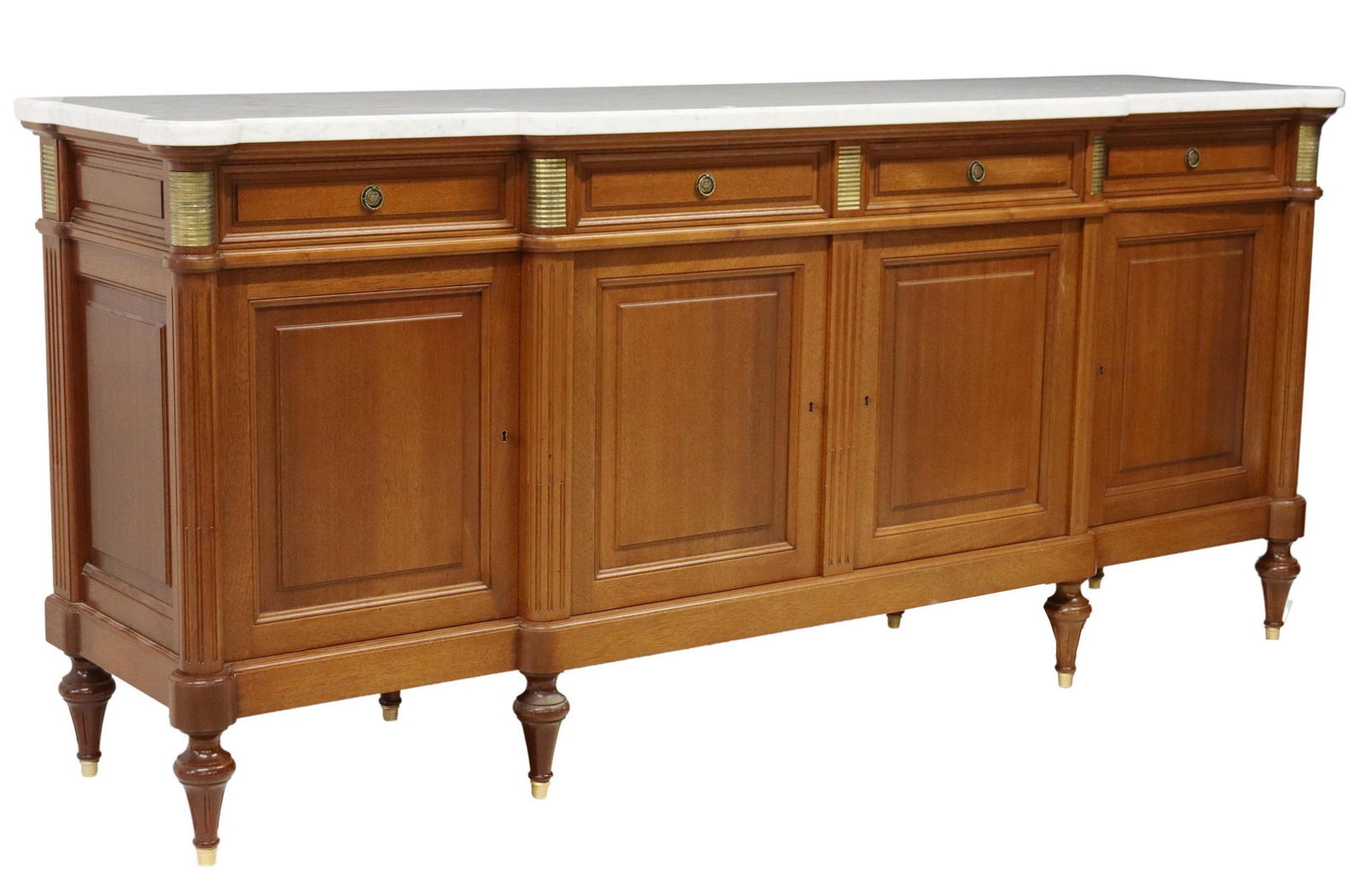 LOUIS XVI STYLE MARBLE-TOP MAHOGANY SIDEBOARD (1 of 7)