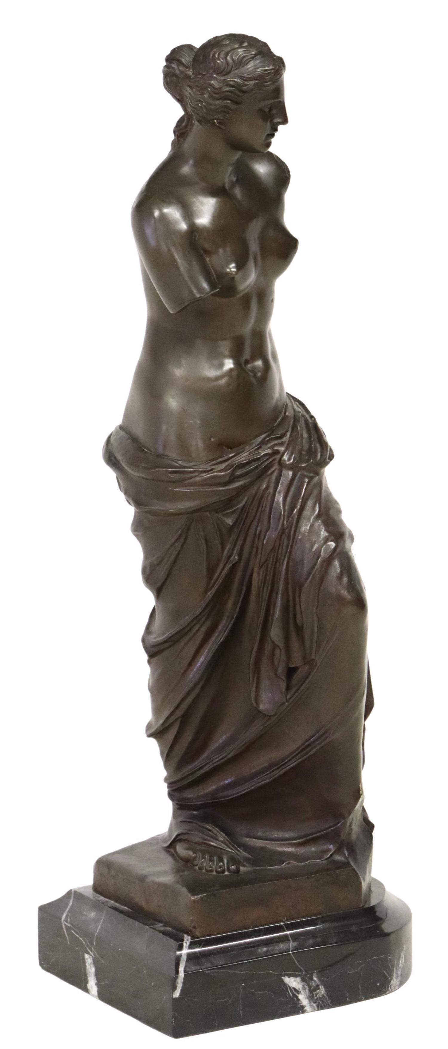PATINATED BRONZE SCULPTURE VENUS DE MILO, 37"H (1 of 4)