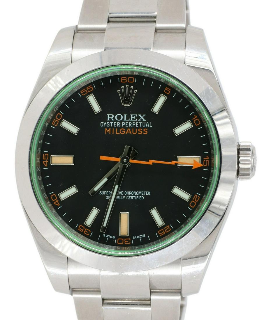 ROLEX OYSTER PERPETUAL MILGAUSS STEEL WATCH (1 of 7)