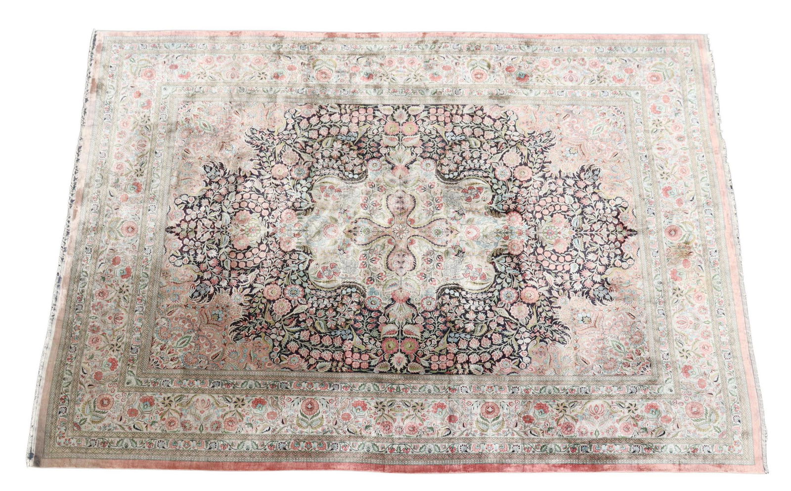 HAND-TIED KASHMIR RUG, 12'1" X 9'2" (1 of 3)