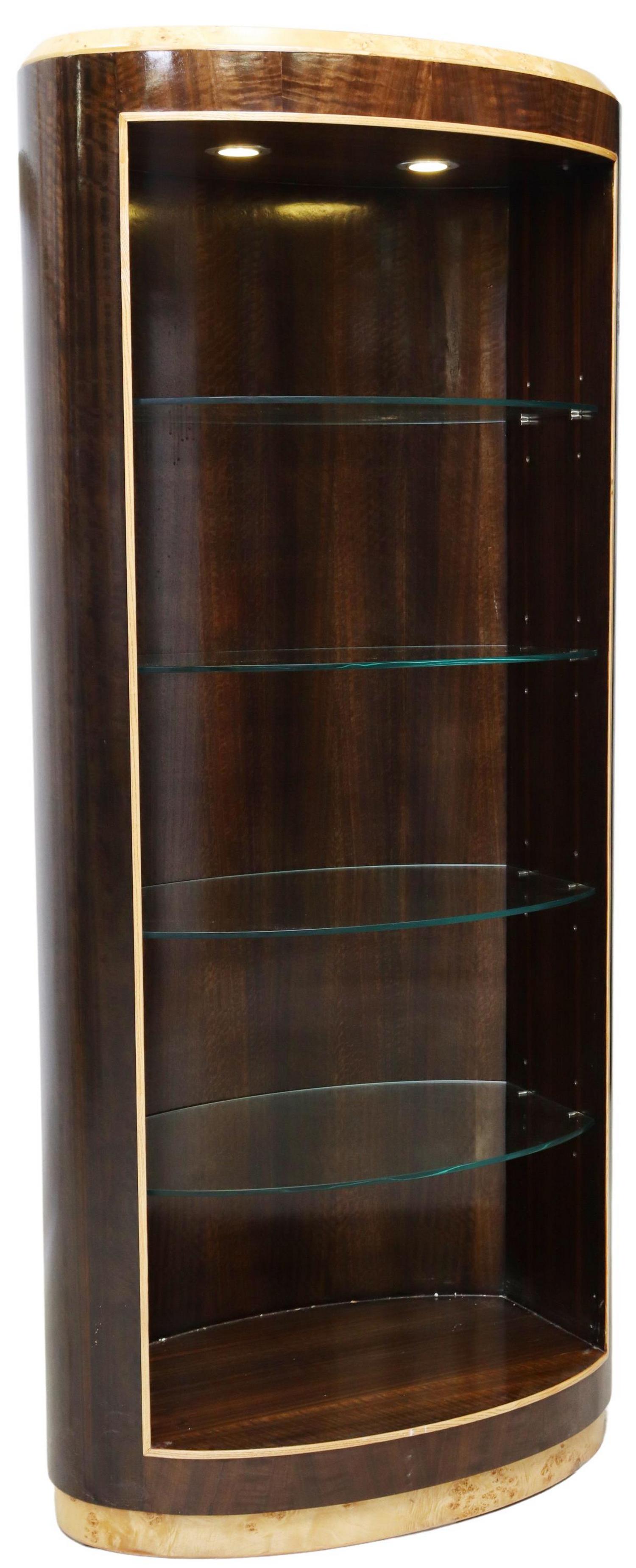 ART DECO STYLE CONTRASTING WOOD VITRINE CABINET (1 of 5)