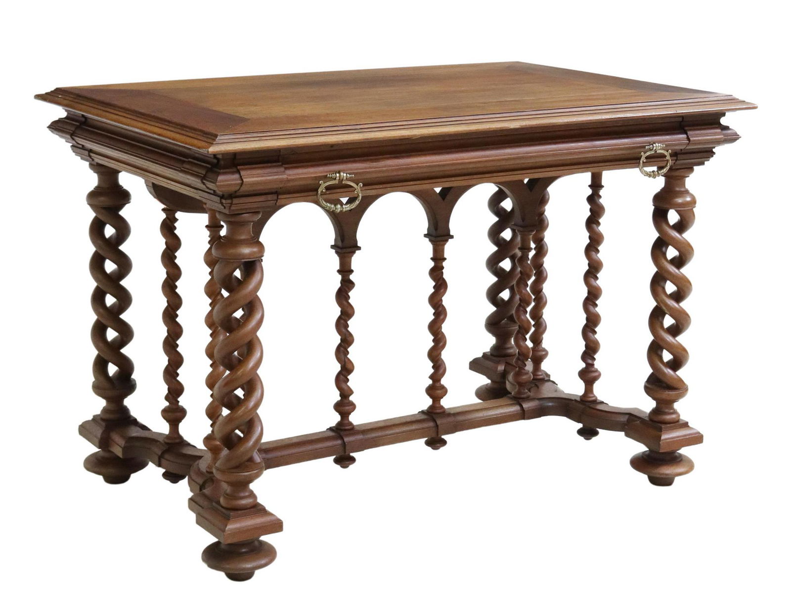 FRENCH LOUIS XIII STYLE WALNUT WRITING TABLE (1 of 5)