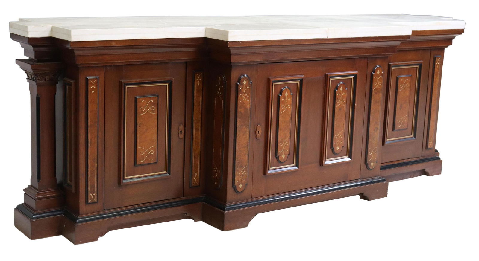 EASTLAKE STYLE MAHOGANY MARBLE-TOP SIDEBOARD (1 of 5)