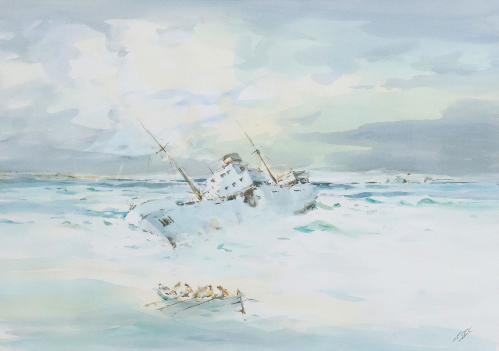 SALVADOR GUTIERREZ DE LA CONCHA (B.1935) W/C SHIP (1 of 4)