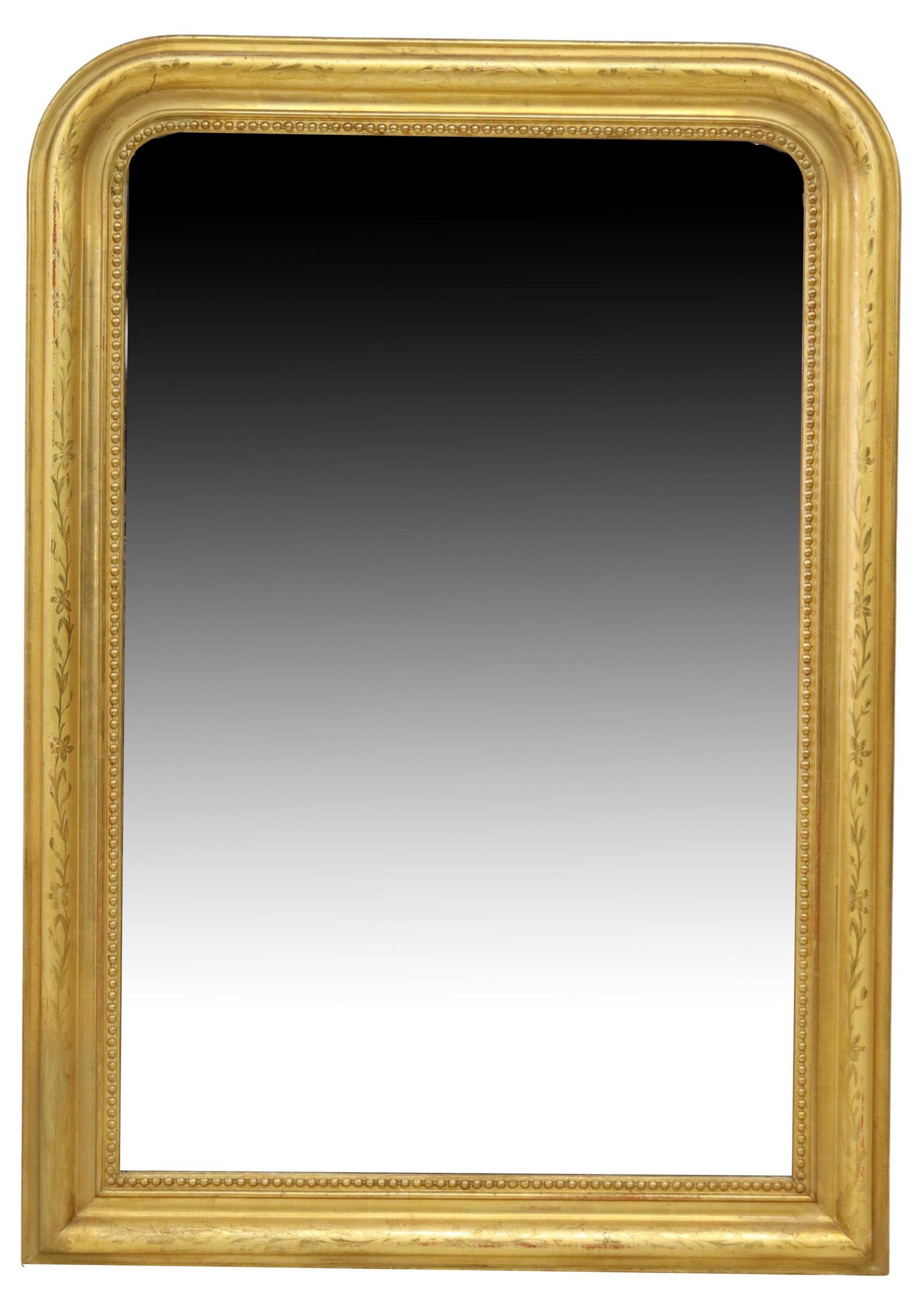 FRENCH LOUIS PHILIPPE GILTWOOD MIRROR, 53.5" X 37" (1 of 3)