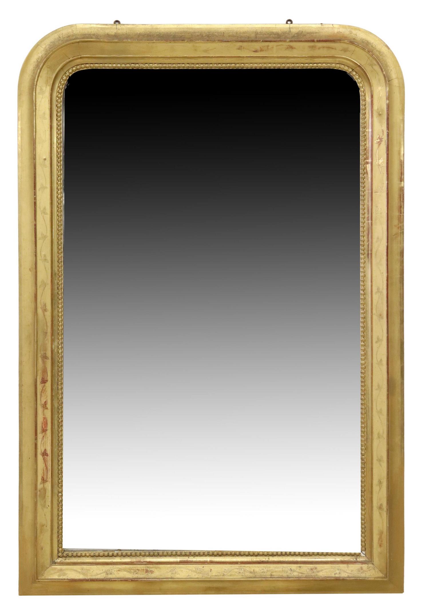 FRENCH LOUIS PHILIPPE GILTWOOD MIRROR, 60" X 40" (1 of 3)