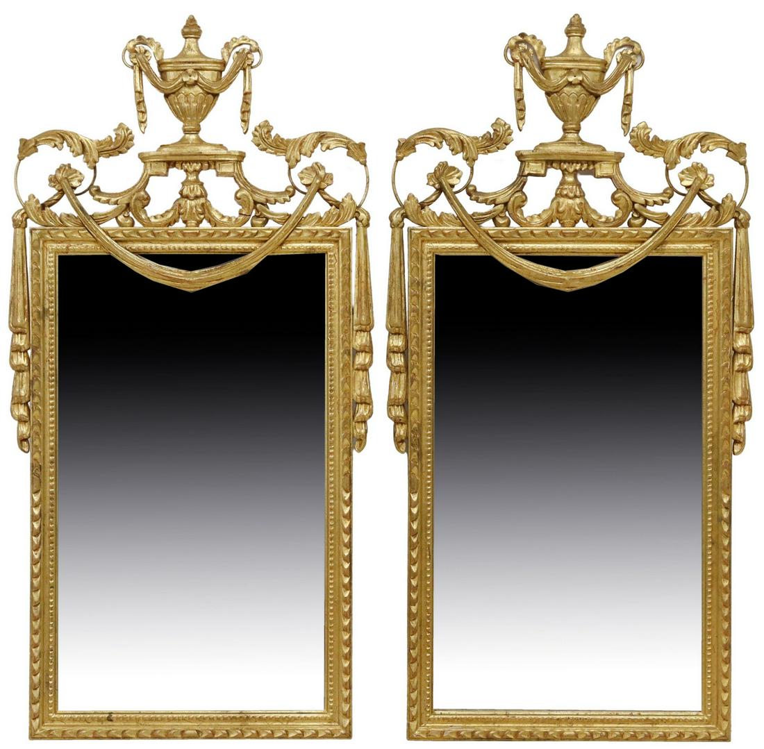 (2) LOUIS XVI STYLE GILT & BEVELED WALL MIRRORS (1 of 3)
