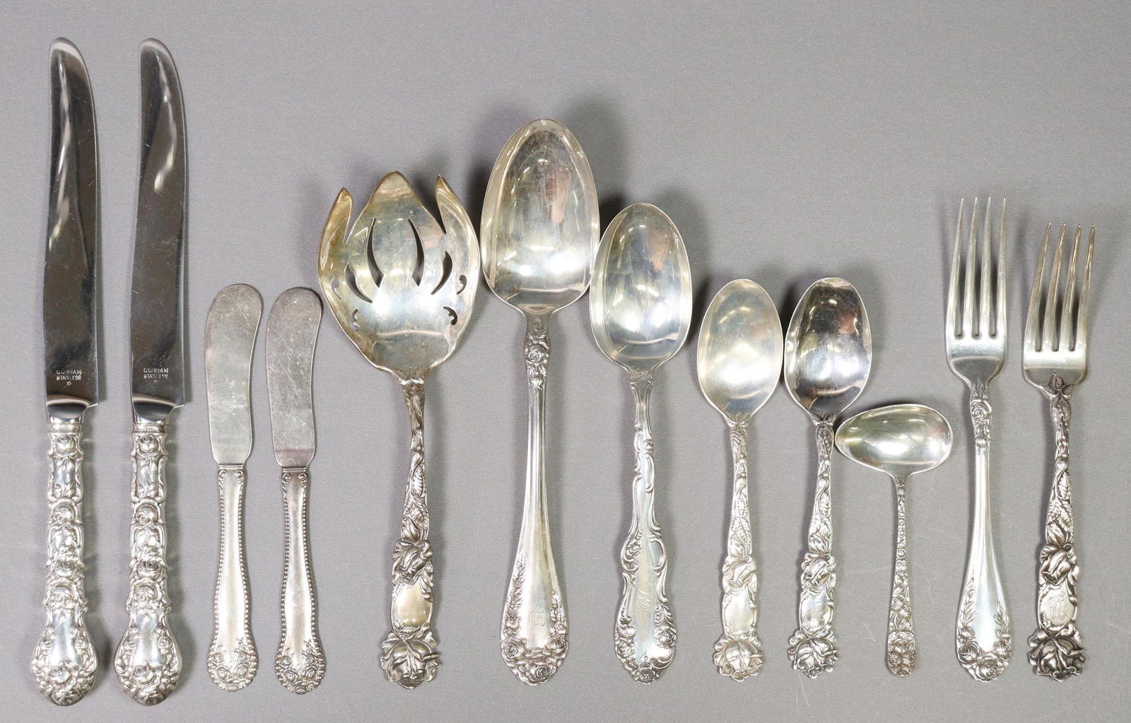 (12) AMERICAN STERLING ROSE PATTERN FLATWARE (1 of 7)