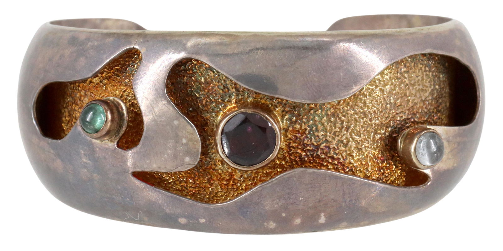 MODERNIST STERLING SILVER SHADOWBOX CUFF BRACELET (1 of 4)