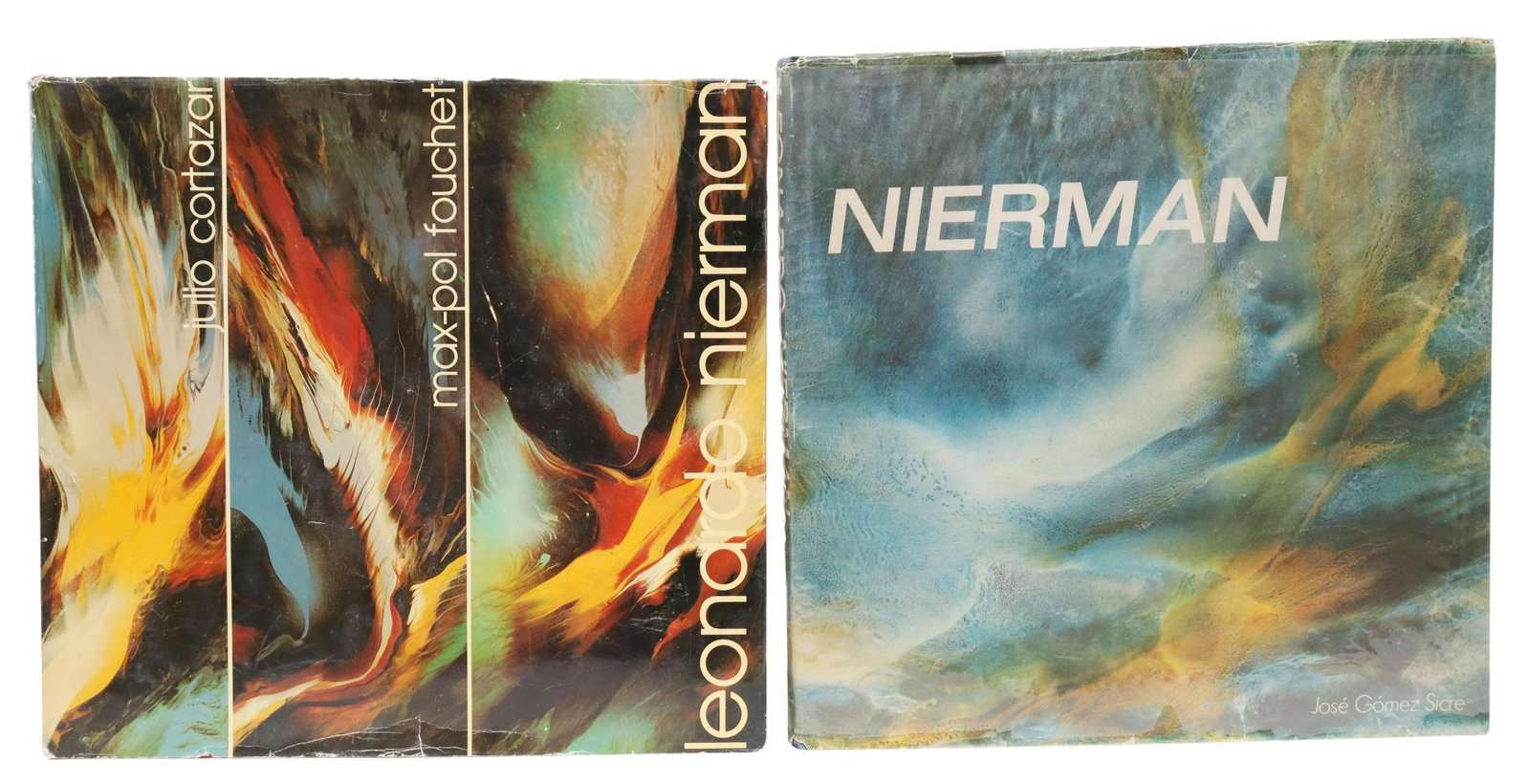 (2) ART BOOKS: LEONARDO NIERMAN (B.1932): (lot of 2) Books: artist Leonardo Nierman (Mexican, b.1932), including: (1) "Leonardo Nierman," Julio Cortazar, Max-Pol Fouchet, Lublin Graphics, 1975, (1) "Nierman," Jose Gomez Sicre, translated by R