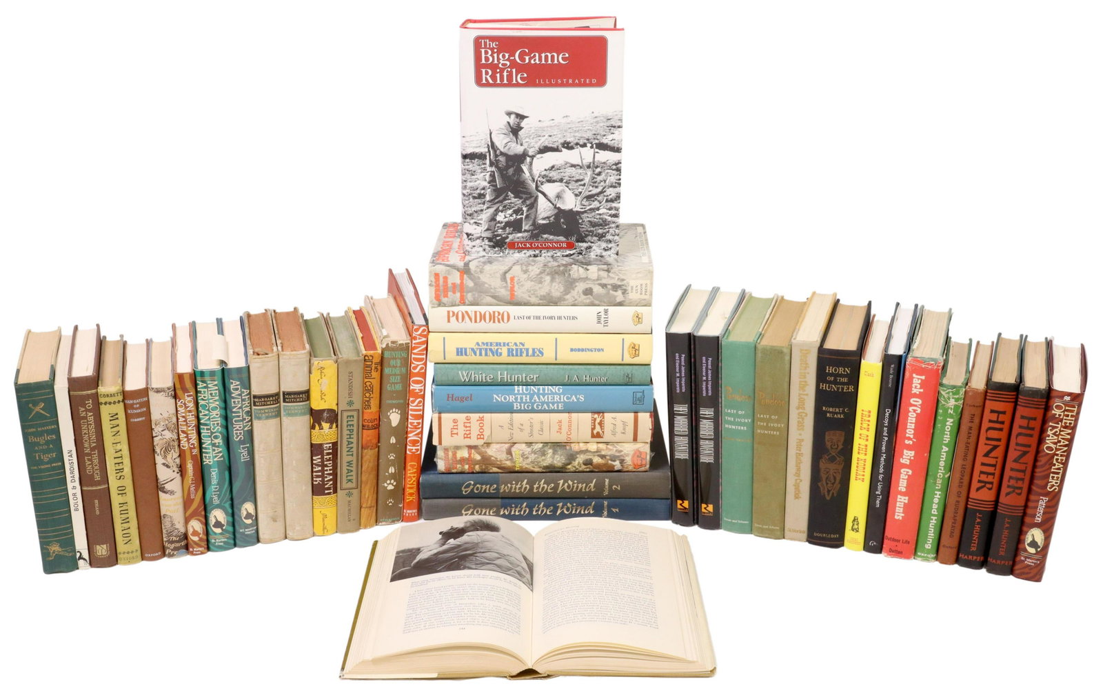 (41) BOOKS: BIG-GAME HUNTING, AFRICA, FIREARMS: (lot of 41) Books, including: (1) "American Hunting Rifles," Craig Boddington, 1995, (1) "Decoys and Proven Methods for Using Them," Wade Bourne, 2000, (1) "Death in the Long Grass," Peter Hathaway Ca