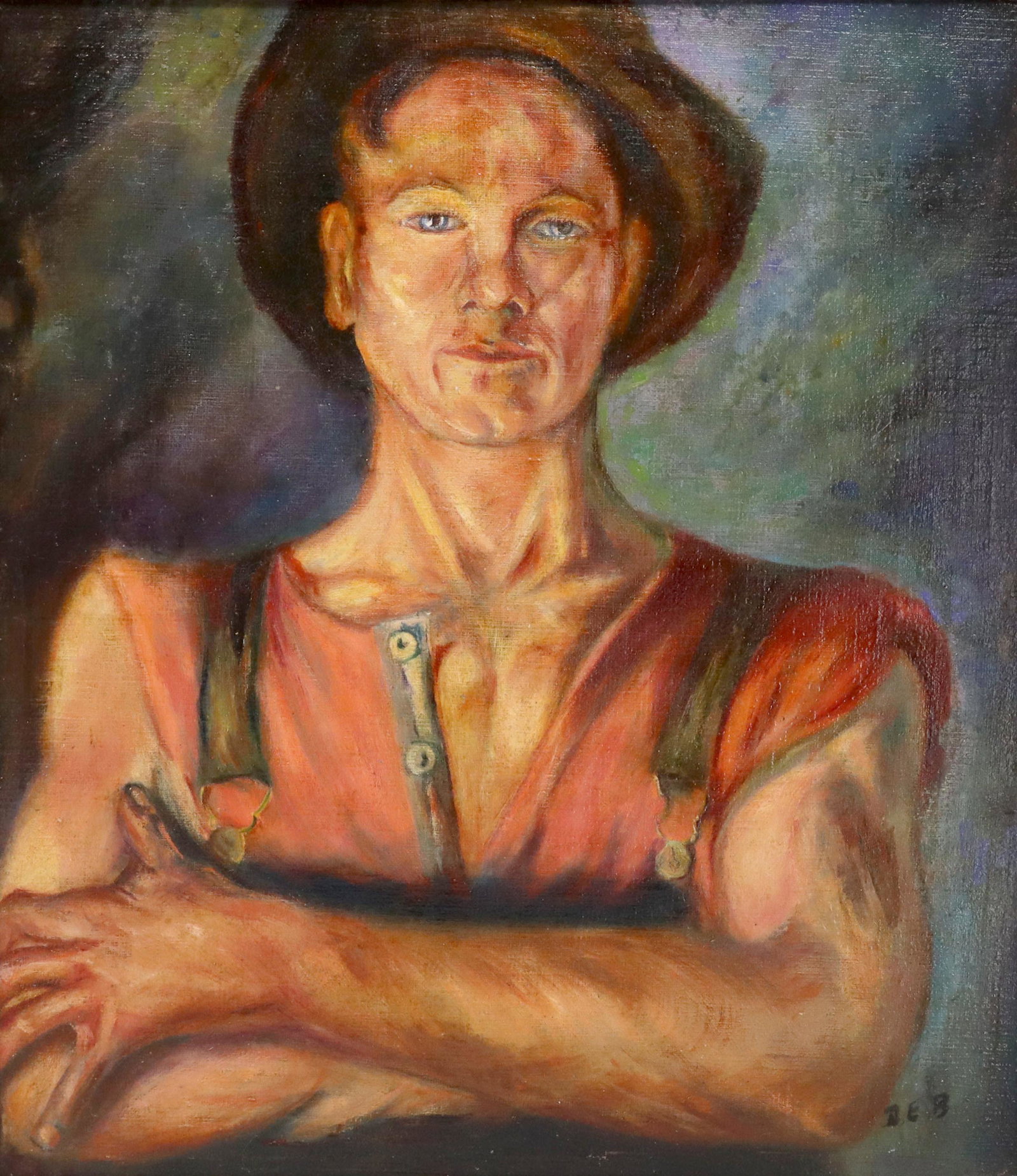 SIGNED DEB WESTERN OIL PAINTING PROSPECTOR: Framed oil on canvas painting, Prospector, signed lower right Deb, possibly Deb Jackson (American, 20th c.), sight: approx 13 3/8"h, 11.5"w, overall: 15.5"h, 13 5/8"w, 2.5lbs **Provenance: A prominent