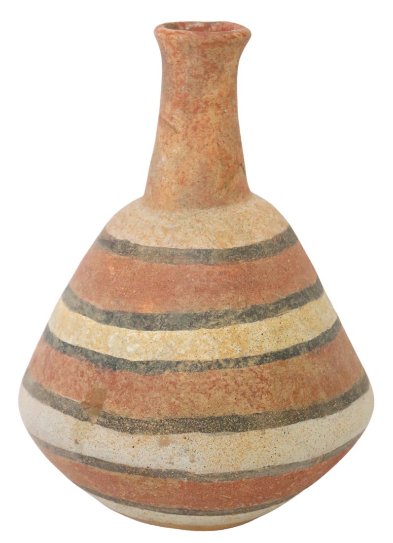 MODERN CADDO CULTURE STYLE POTTERY BOTTLE: Caddo Culture style pottery bottle, a modern reproduction, approx. 11.5"h, 8.5/8"diam, 2.65lbs
