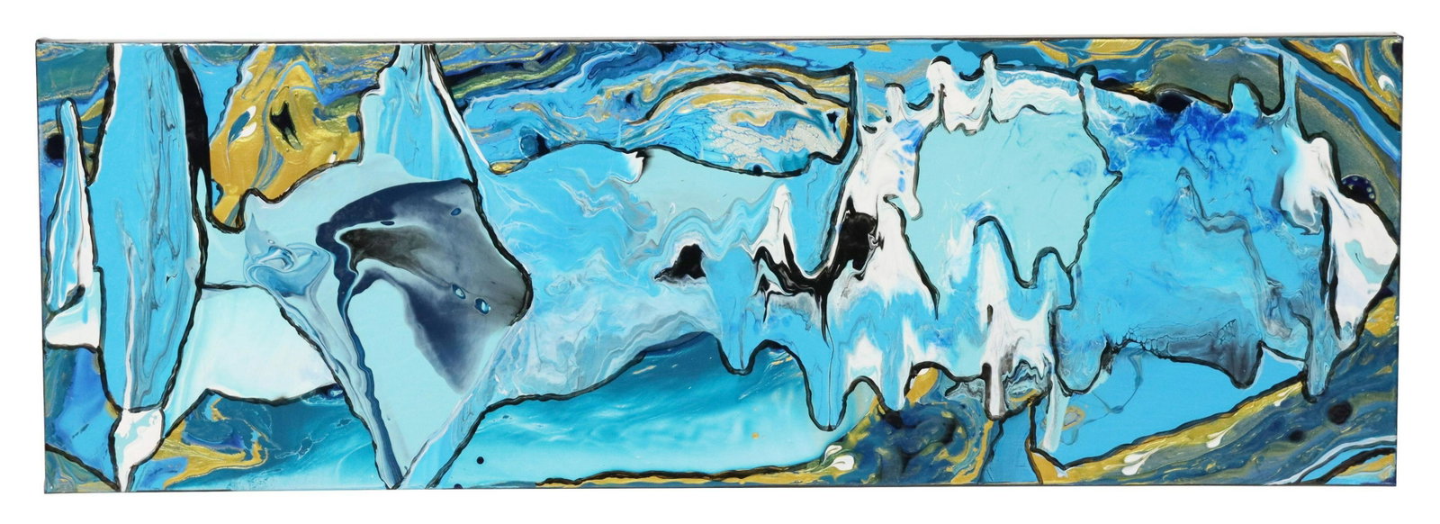 PETRONELLA GREER (B.1945) PAINTING 'WILD HORSES': Unframed acrylic on stretched canvas painting, "Wild Horses Lagoon," signed verso Petronella Greer (Texas, b.1945), titled on back stretcher, accompanied by certificate of authenticity issued by the a