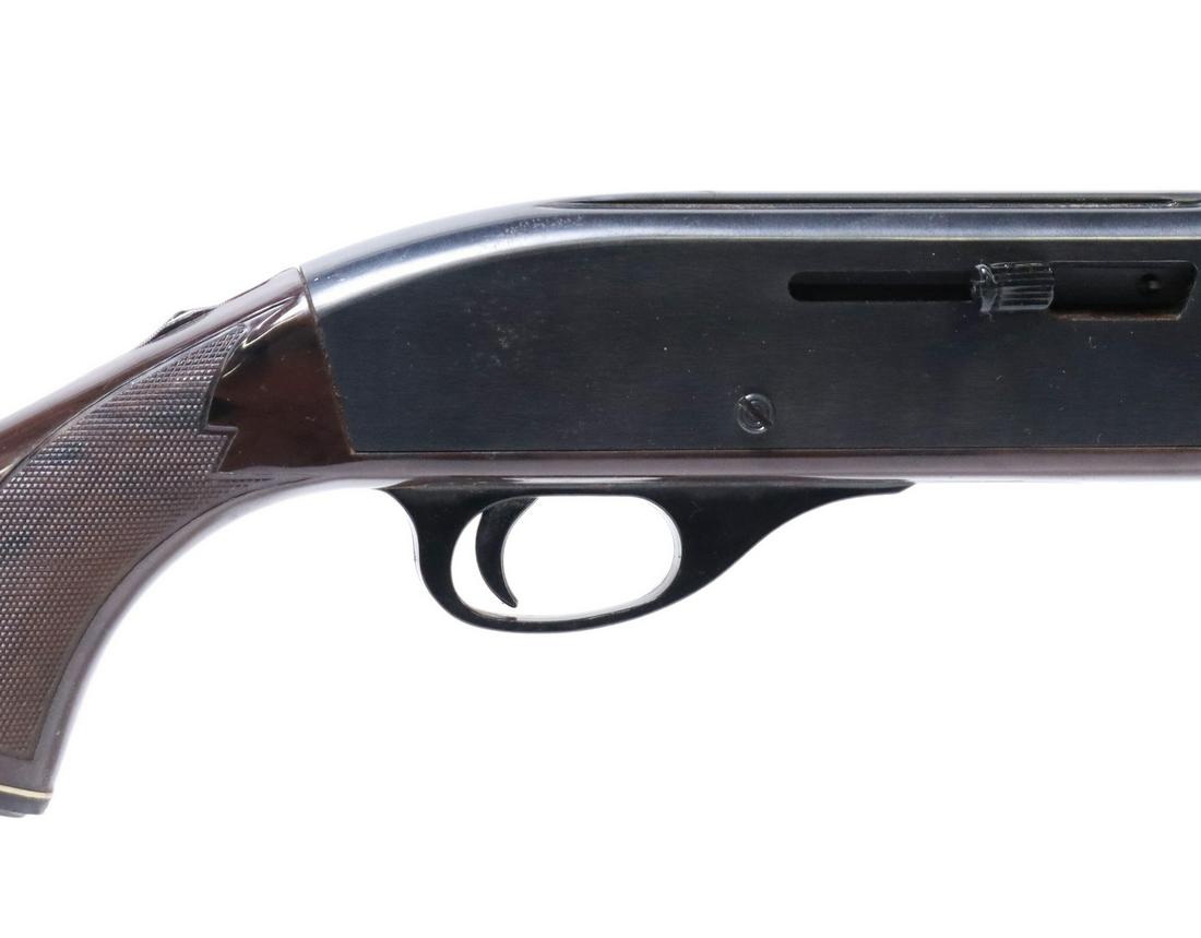 REMINGTON MODEL 66 NYLON STOCK .22LR RIFLE: Remington Model 66MB rifle, auto-load, .22LR caliber, 19.5" barrel, blade front sight, adjustable rear sight, slide safety, 14 round tubular magazine loading from the butt, checkered Mohawk brown nylo