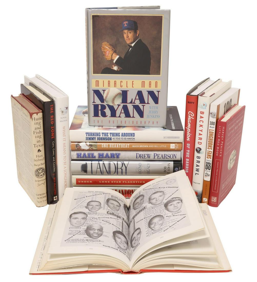 (15) BOOKS: TEXAS SPORTS, COACHES, AND ATHLETES: (lot of 15) Books: History of Texas sports, coaches, and athletes, including: (1) â€œAn Autobiography: Tom Landry”, by Tom Landry, with Gregg Lewis, signed by author, Zondervan Publishing Ho