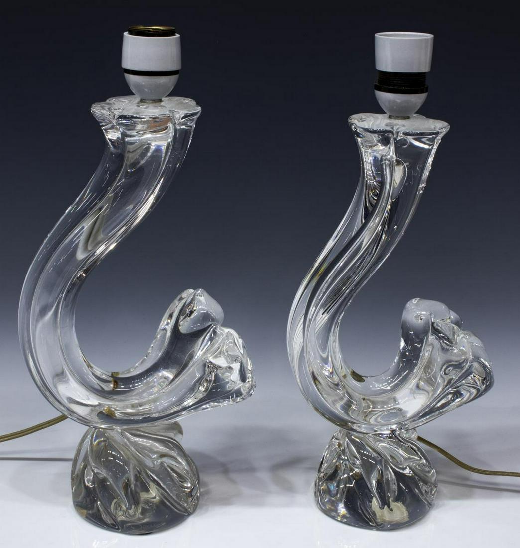 (2) DAUM ART CRYSTAL COLORLESS TABLE LAMPS (1 of 3)
