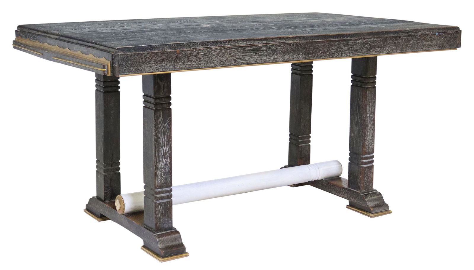 FRENCH ART DECO CERUSED OAK EXTENSION TABLE (1 of 5)