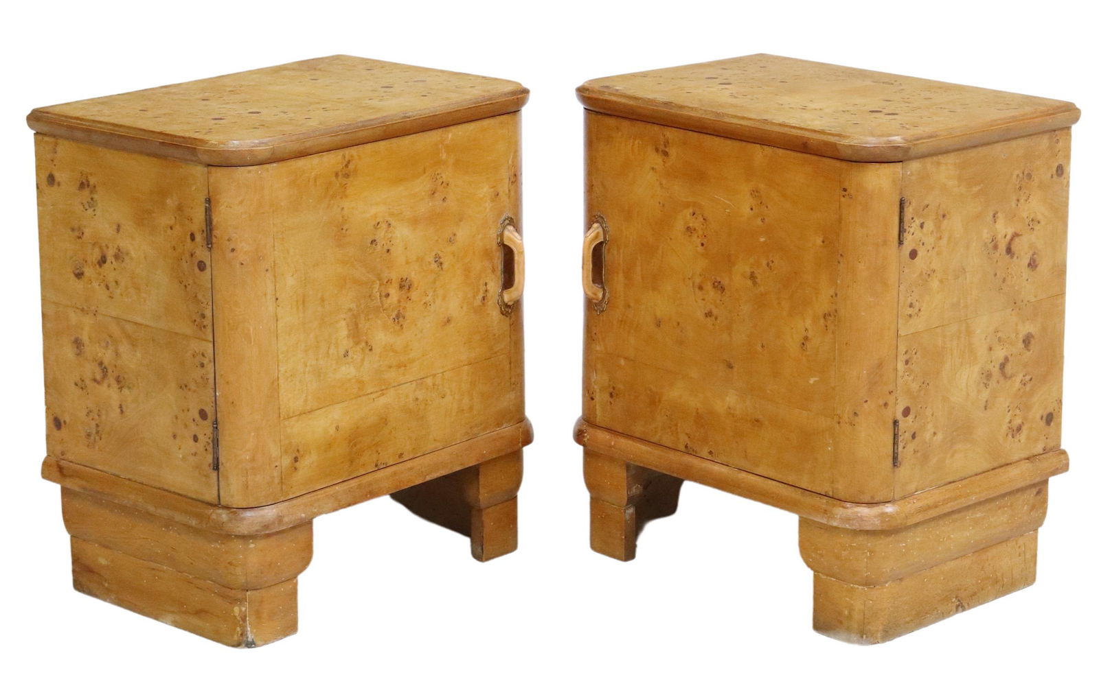 (2) ART DECO BIRDSEYE MAPLE BEDSIDE CABINETS (1 of 5)
