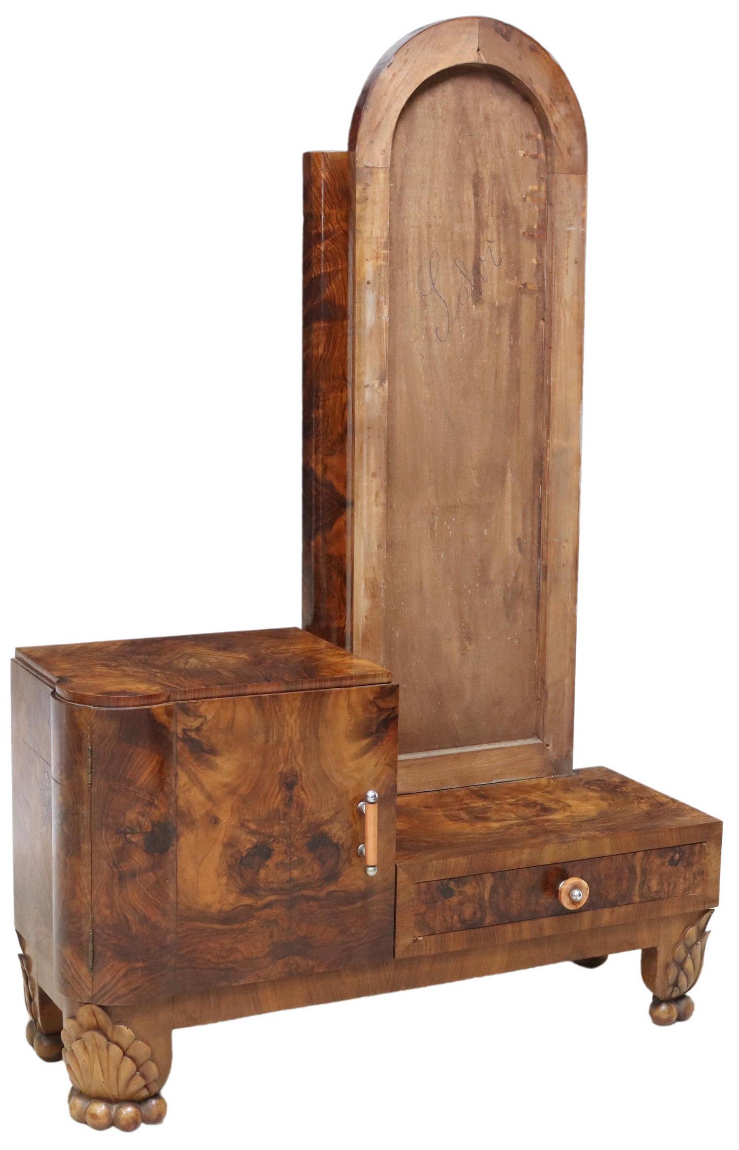 ITALIAN ART DECO FIGURED WALNUT DRESSING TABLE (1 of 5)