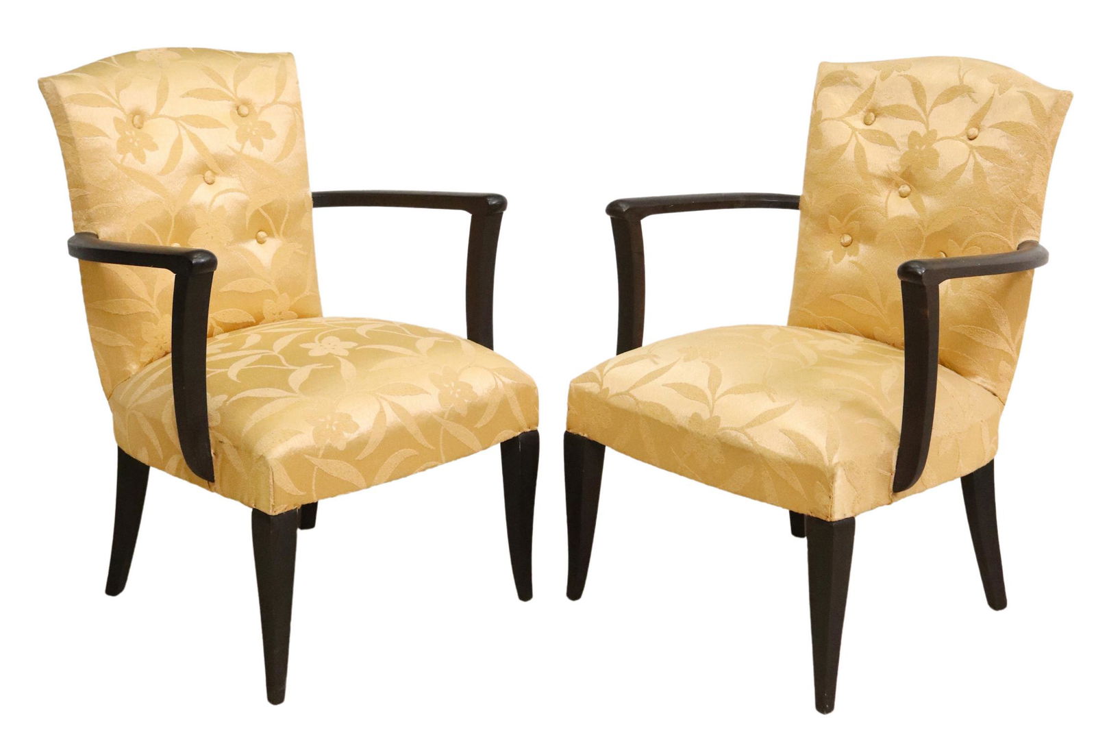 (2) FRENCH ART DECO UPHOLSTERED ARMCHAIRS (1 of 3)