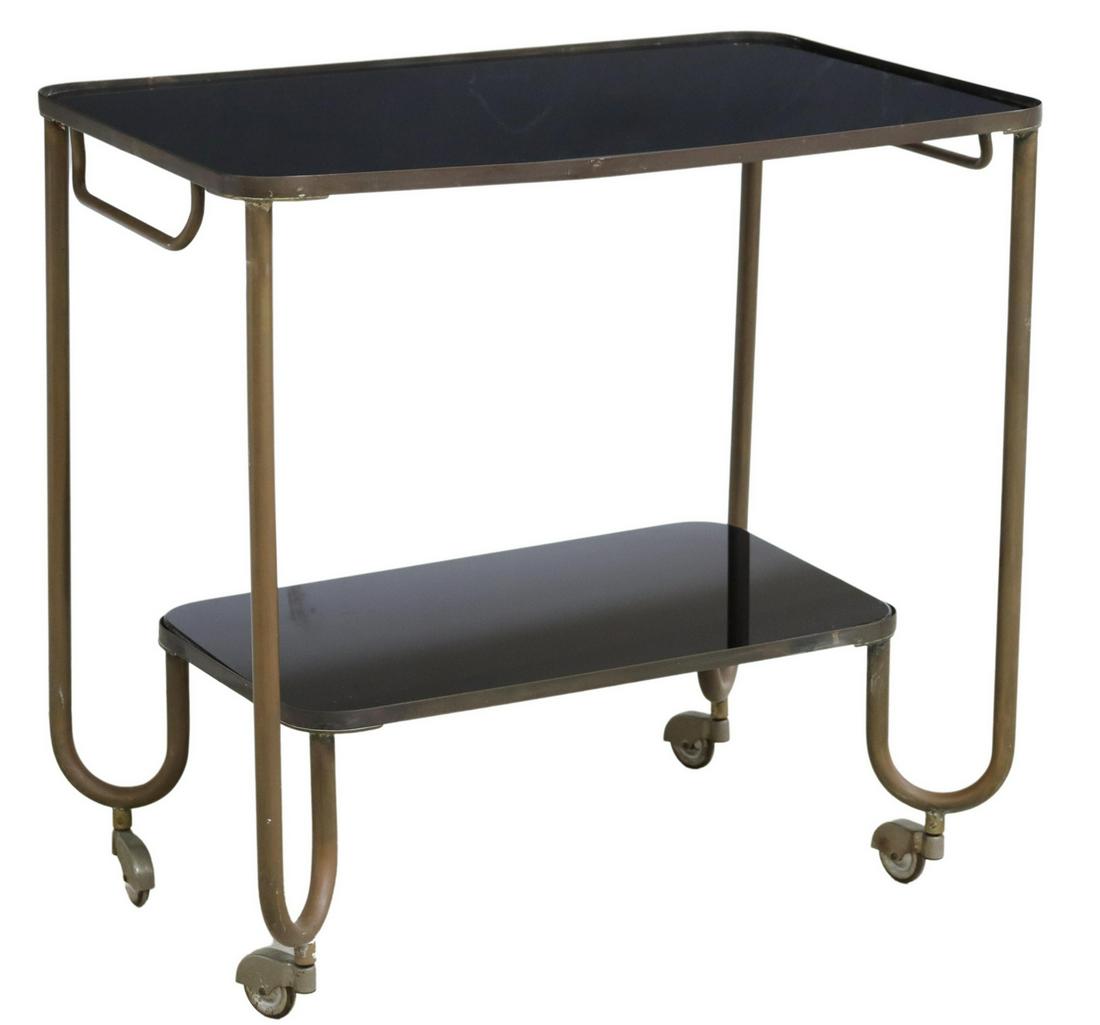 MANNER OF COVA ITALIAN BLACK GLASS SERVICE CART (1 of 4)