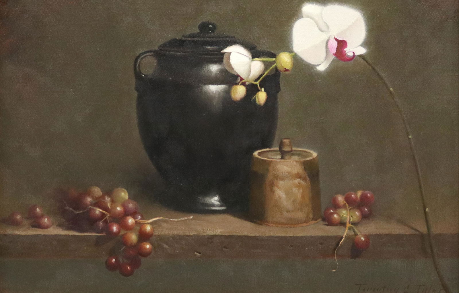 TIMOTHY TYLER (D.1958) STILL LIFE PAINTING ORCHIDS (1 of 5)