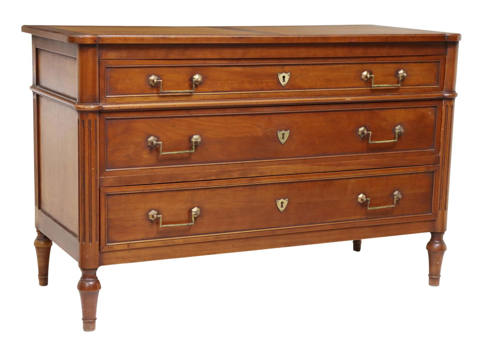LOUIS XVI STYLE FRUITWOOD THREE-DRAWER COMMODE (1 of 5)