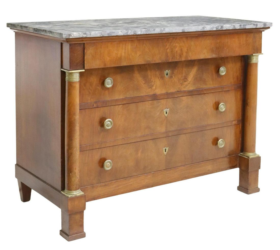 FRENCH EMPIRE STYLE MARBLE-TOP COMMODE (1 of 5)