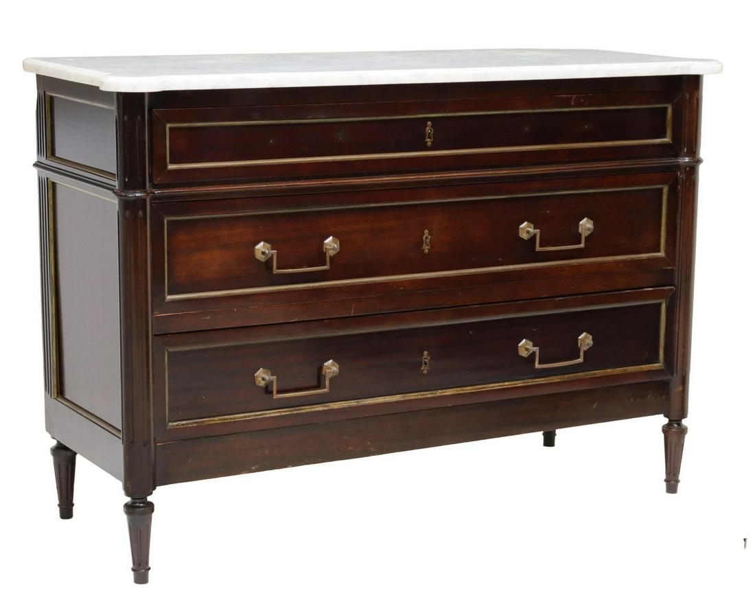 FRENCH LOUIS XVI STYLE MARBLE-TOP COMMODE (1 of 5)
