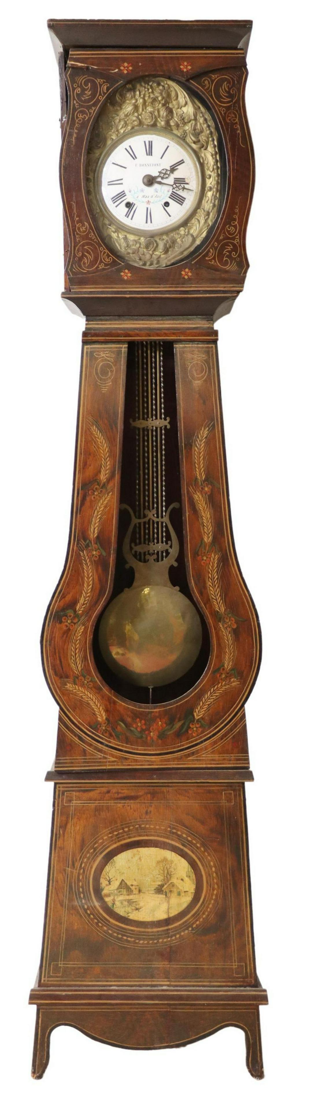 FRENCH PROVINCIAL MORBIER LONGCASE CLOCK (1 of 7)