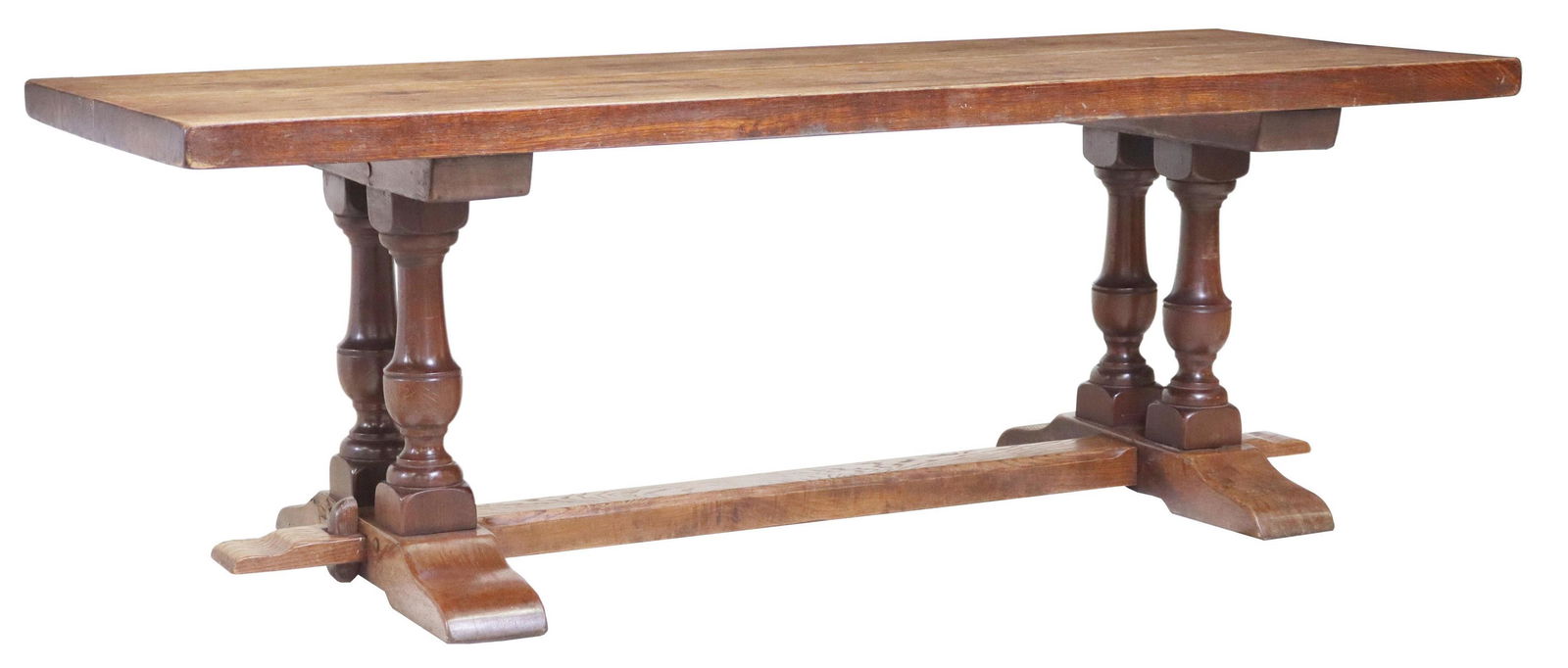 FRENCH OAK REFECTORY TRESTLE TABLE, 86.5"L (1 of 4)