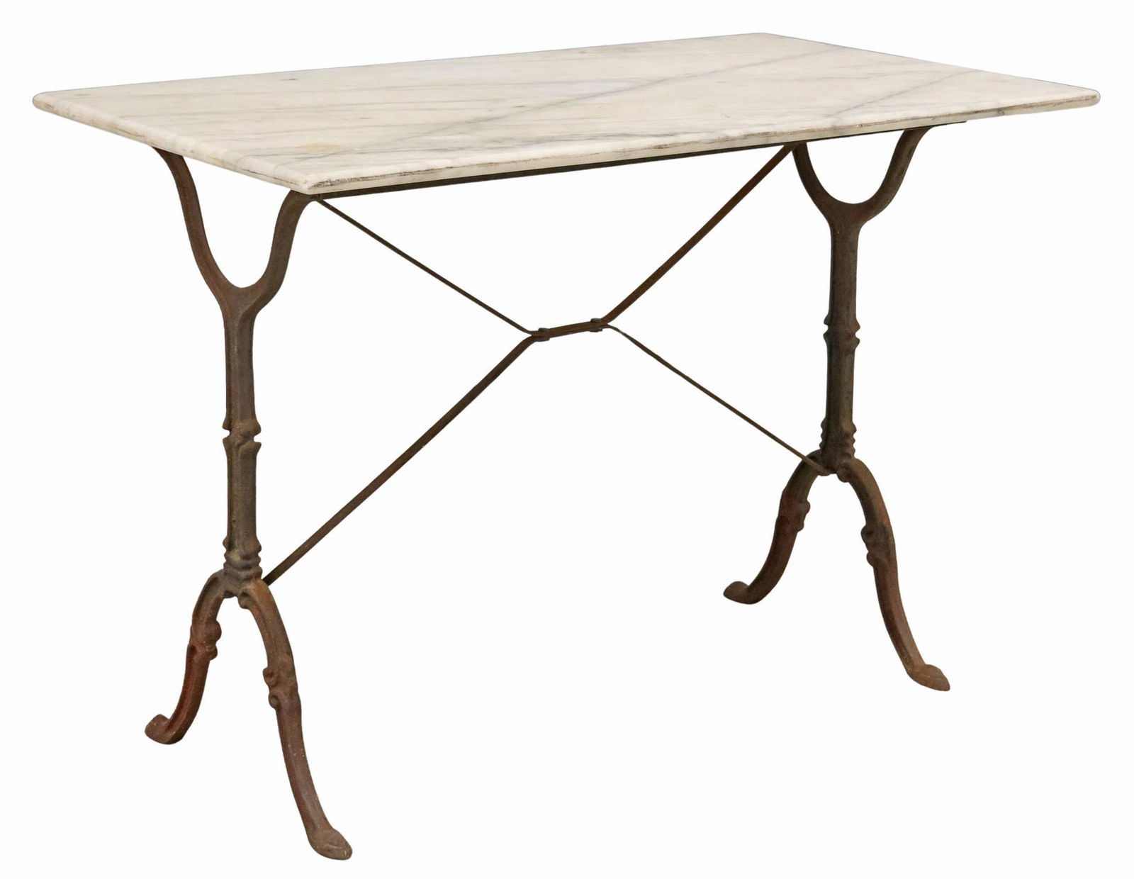 FRENCH MARBLE-TOP & CAST IRON BISTRO TABLE (1 of 4)