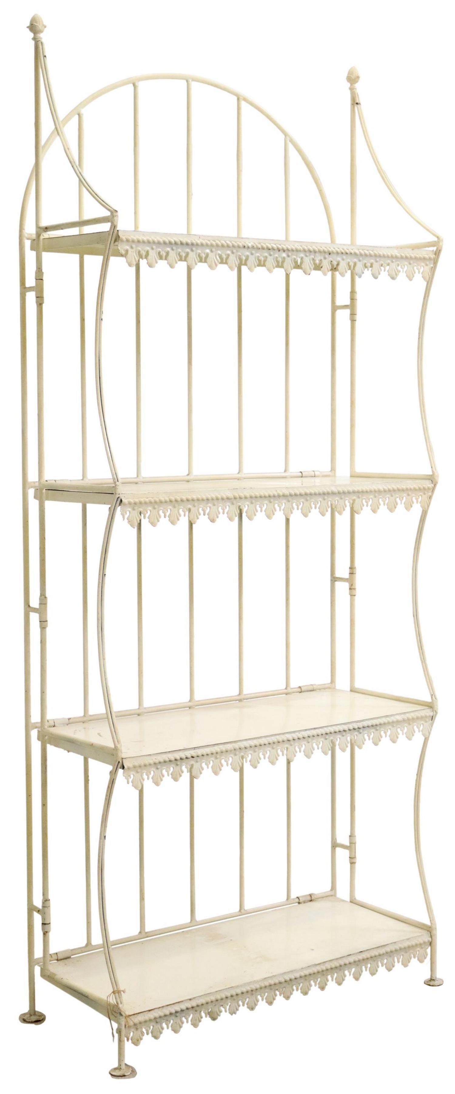 WHITE PAINTED IRON FOLDING BAKERS RACK (1 of 4)