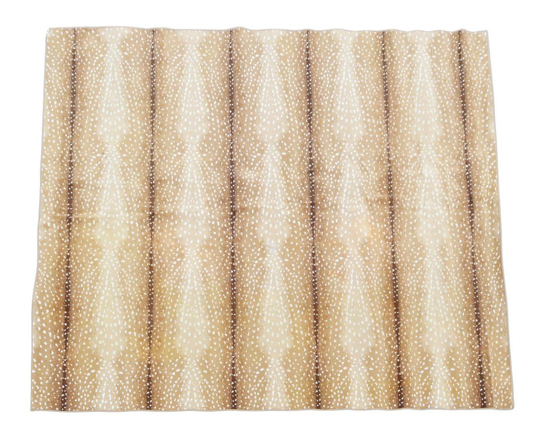 LARGE MACHINE WOVEN FAUX DEER PELT RUG 12'7"X11'7" (1 of 3)