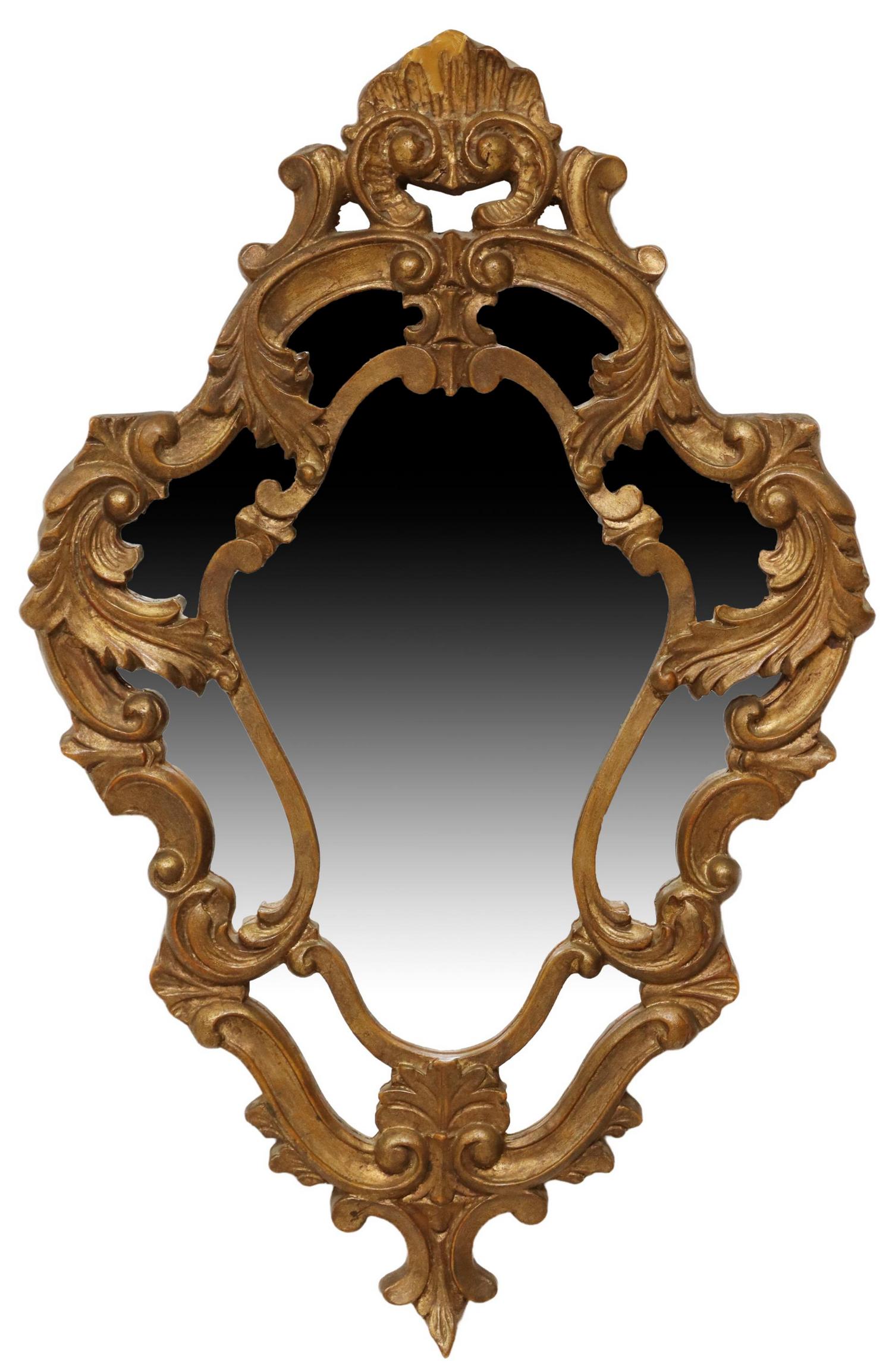 DIMINUTIVE LOUIS XV STYLE GILT WALL MIRROR (1 of 3)