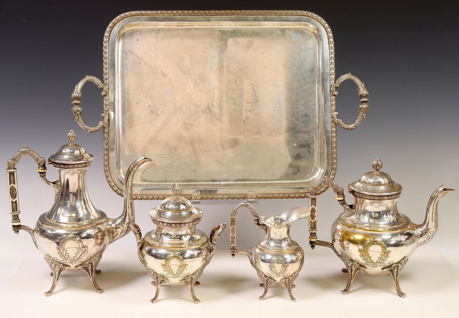 (5) SILVERPLATE TEA & COFFEE SERVICE (1 of 6)