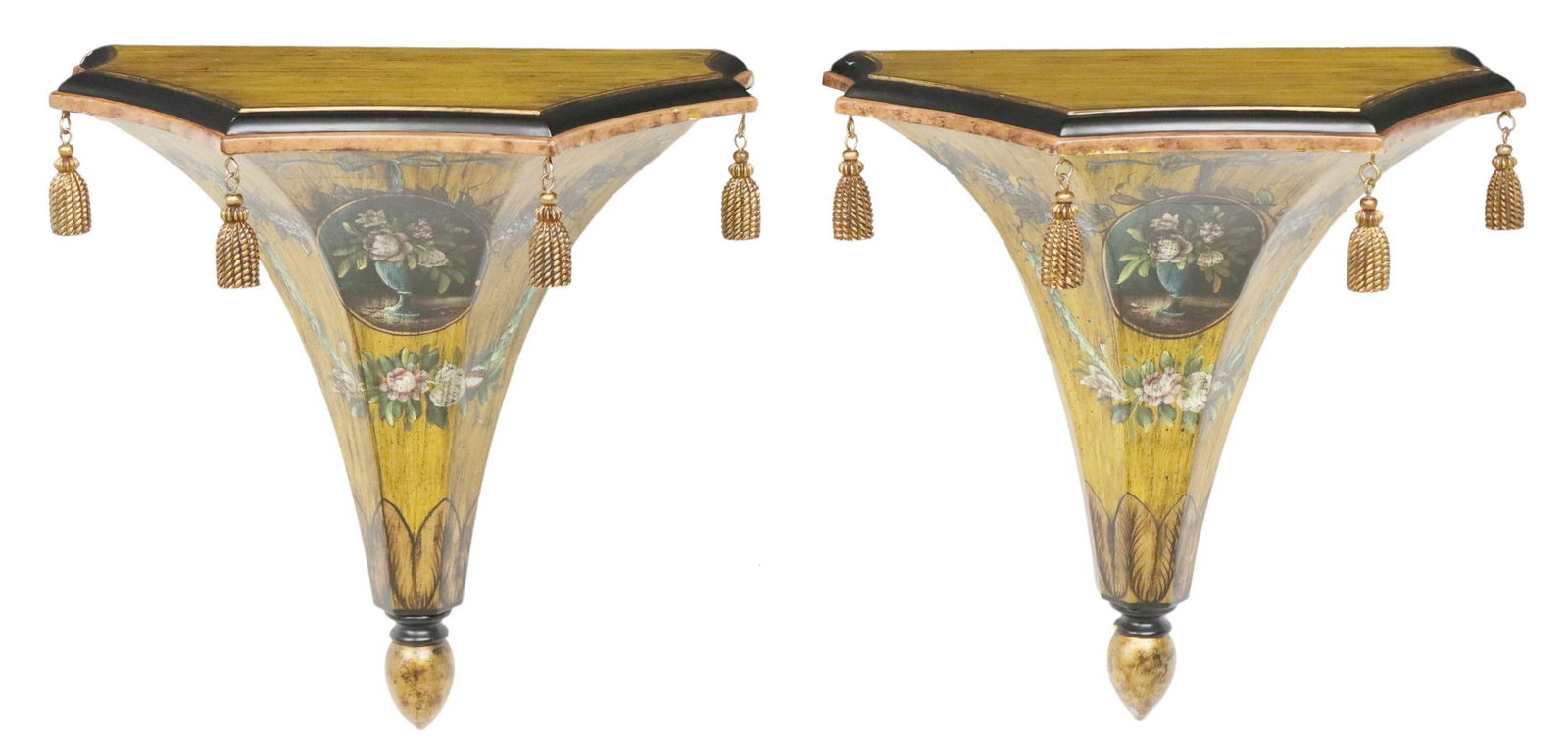(2) DECORATIVE PAINTED WALL BRACKETS (1 of 4)