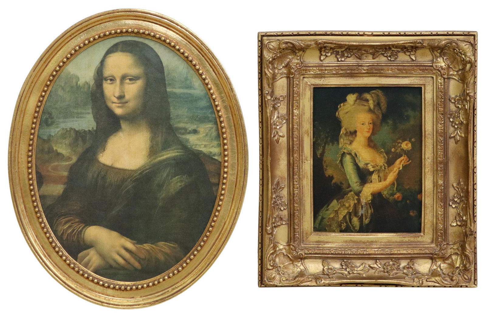 (2) FRAMED PRINTS MONA LISA & MARIE ANTOINETTE (1 of 4)