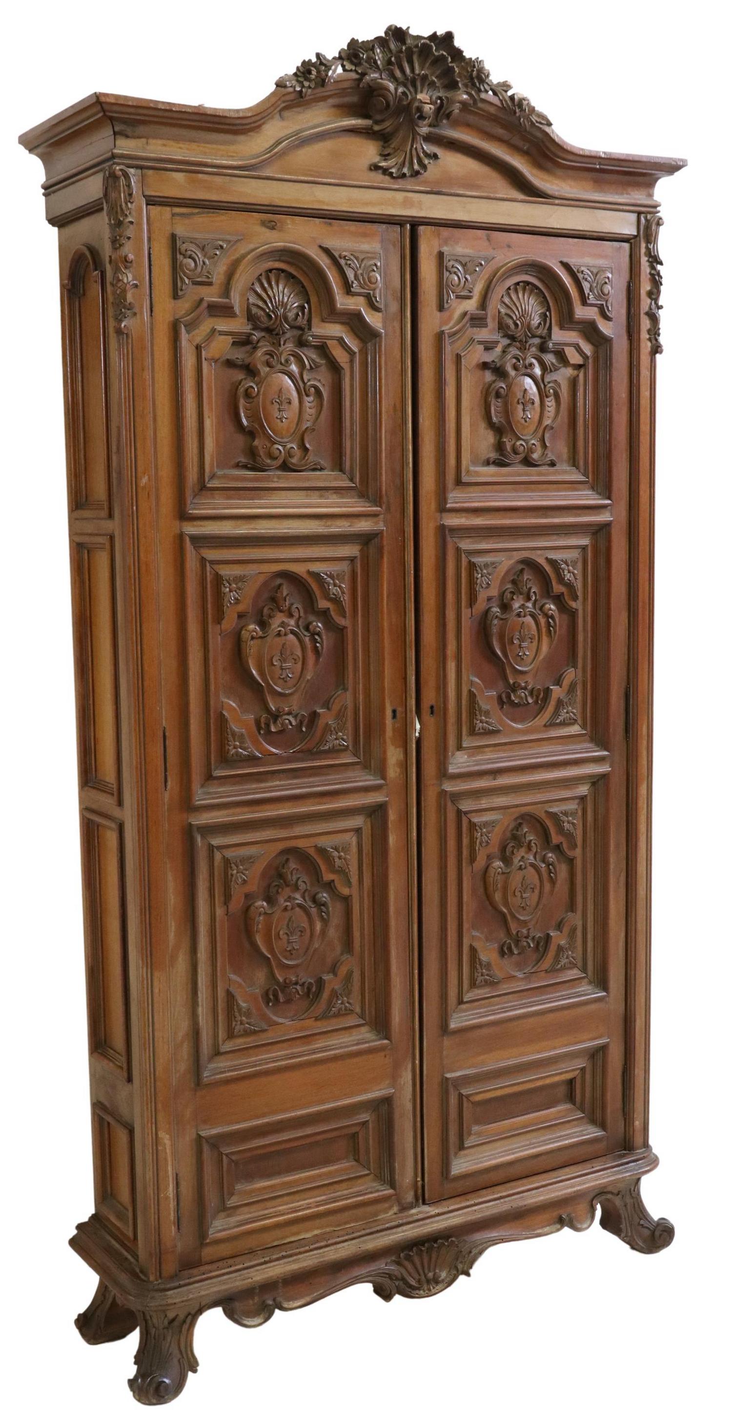 SPANISH CARVED WALNUT ARMORIE (1 of 4)